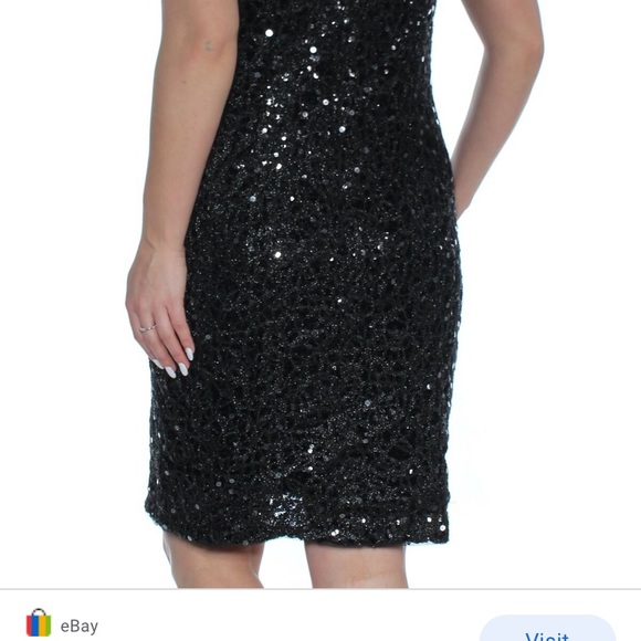 Adrianna-Papell sequins cocktail plus size dress - Picture 7 of 15